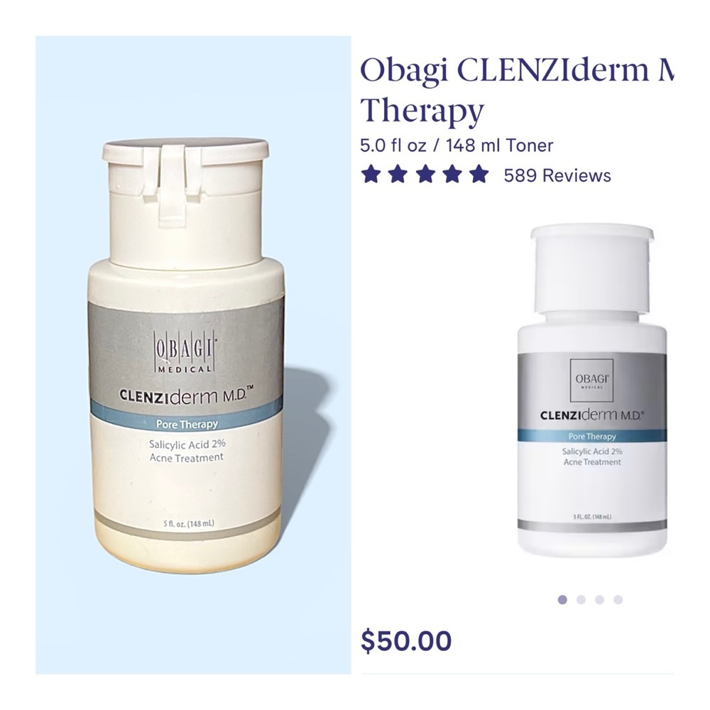 Obagi CLENZIderm M.D. Pore Therapy Salicylic Acid 2% Acne Treatment 5 fl oz.NEW